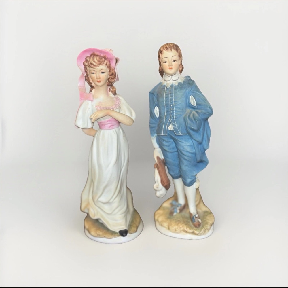 Lefton China - Pinkie and Blue Boy Elegant Porcelain Figurines